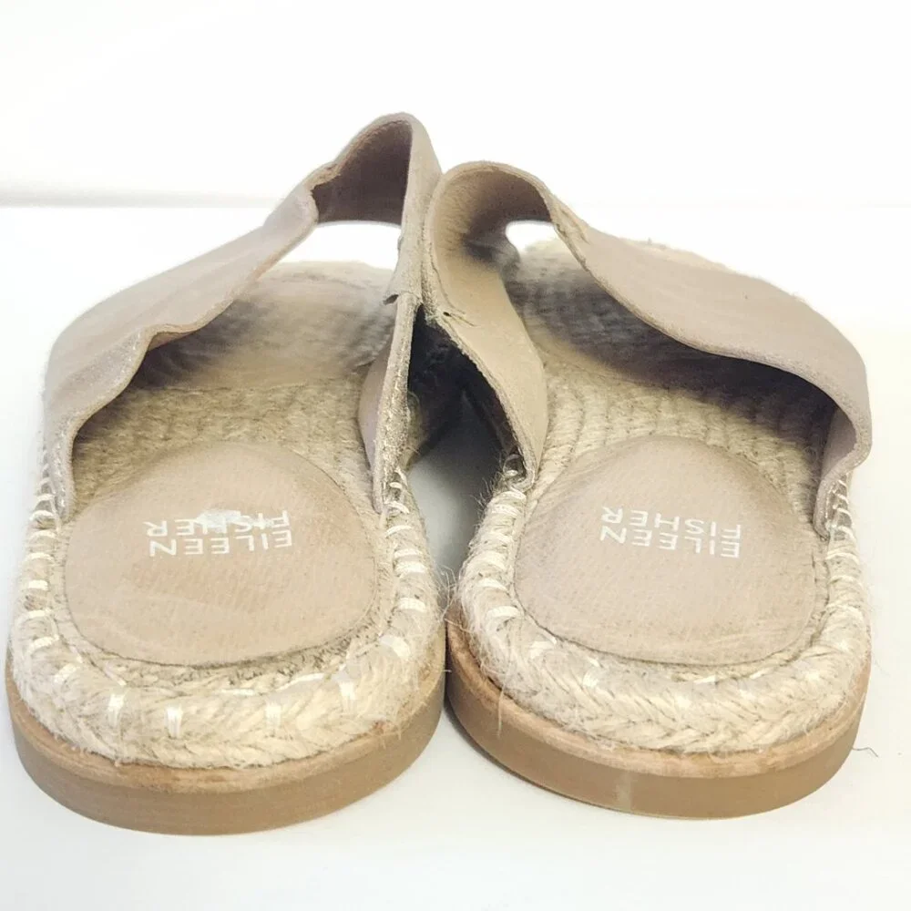 Eileen Fisher Milly Espadrille Sandals Gold Metallic 7